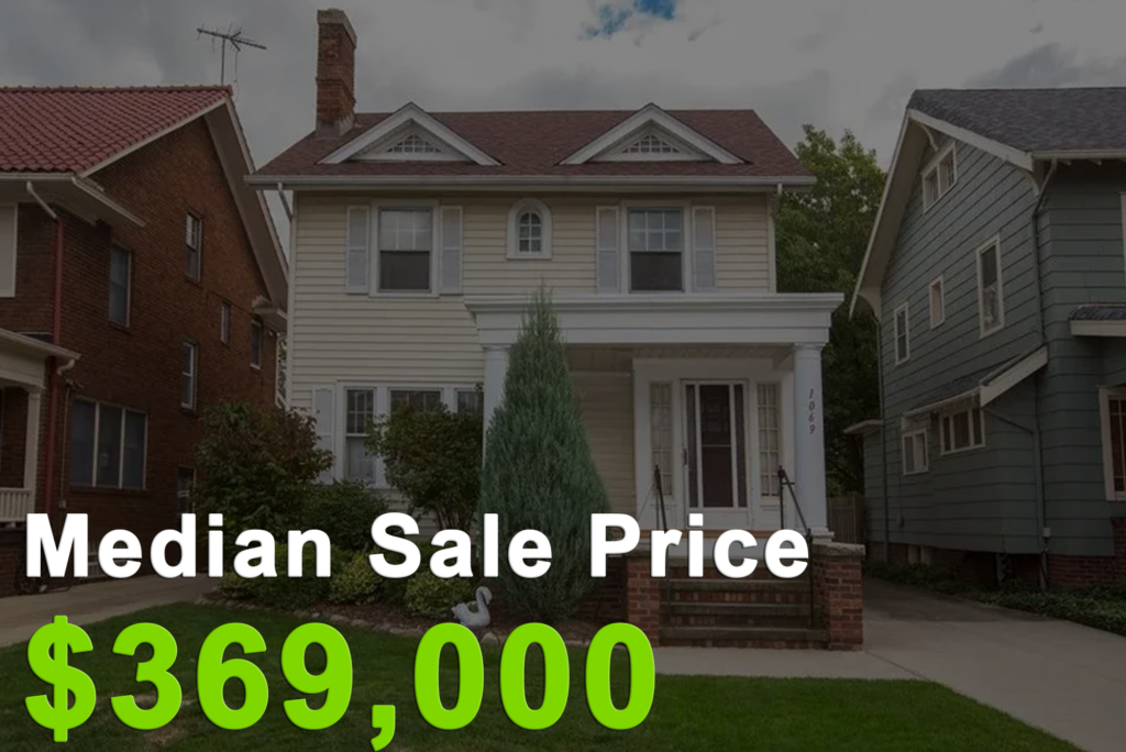 median sale price of homes in Lakewood was approximately $369K 